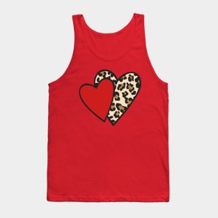 Leopard Heart Cute Valentine Heart Tank Top